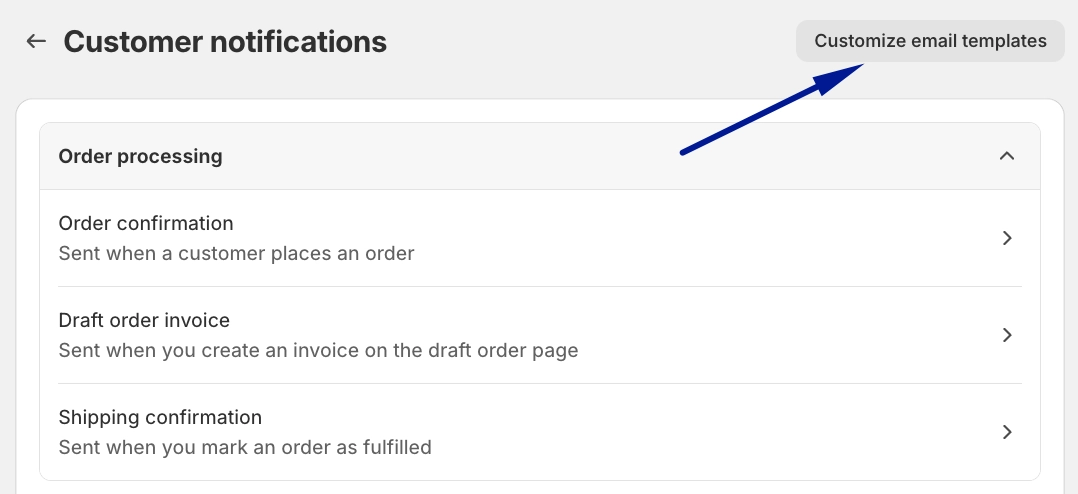 click “Customize email templates.”